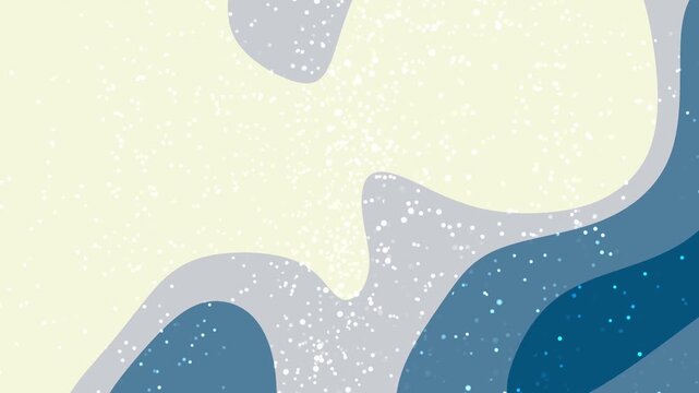 Calm Ocean Flows Abstract background animation featuring blue and gray amorphous shapes with sparkling white particles overlay