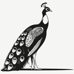 peacock sketch illustration vector