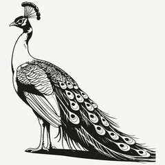 peacock sketch illustration vector