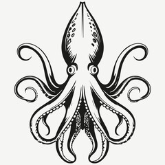 squid sketch illustration vector