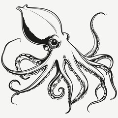squid sketch illustration vector
