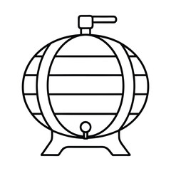 outline of a cider barrel on white background