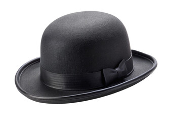 Bowler Black color hat isolated on a white background