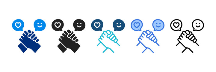 Helping Hand  Icon Set Multiple Style Vector Illustration	