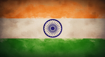 india flag, orange sky, grunge texture, national symbol, ashoka chakra
