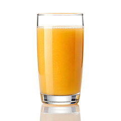 Tall glass of orange juice with foam drink beverage