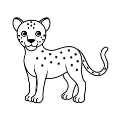 Fototapeta premium Cheetah cub with small spots and cute friendly face in bold cartoon animal style