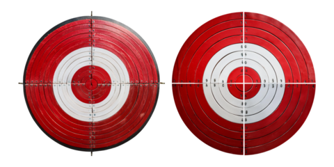 Dual Red and Target Designs for Accuracy Practice,PNG set collection, isolated on transparent background