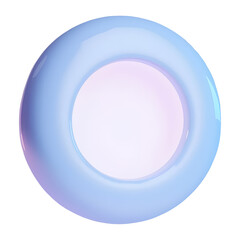 Smooth glossy blue torus emits ethereal light. Modern sleek digital art feels calm