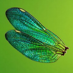 Closeup View Of Vibrant Green Insect Wings