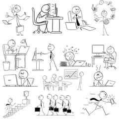 hand drawn business icons in a white background 