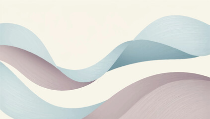 Minimalist abstract background with flowing, organic shapes. Soft pastel colors and a subtle texture create a serene, modern, and elegant landscape.
