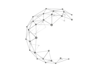 Globe with lines and dots. Connection concept design. PNG