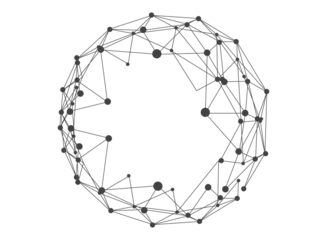 Globe with lines and dots. Connection concept design. PNG