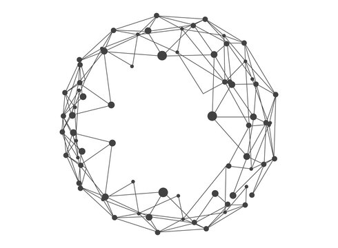 Globe with lines and dots. Connection concept design. PNG