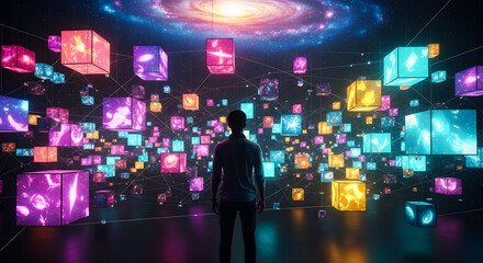 Step into the future with this stunning, modern space design, perfect for technology and innovation concepts or forward-thinking business ventures