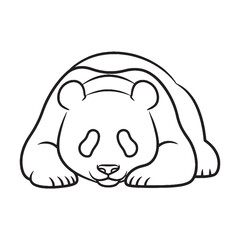 Large Panda Line Art Drawing – Panda Vector Clean Outline Drawing with Distinct Bear Form – Panda Drawing – Black Vector of Panda – Panda Outline

