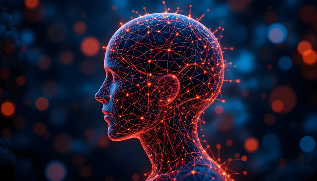 Abstract Neural Network Visualizing Human Consciousness and Data Connectivity