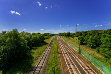 Railroad Line between Berlin and Hannover near Groß Behnitz, Brandenburg, Germany