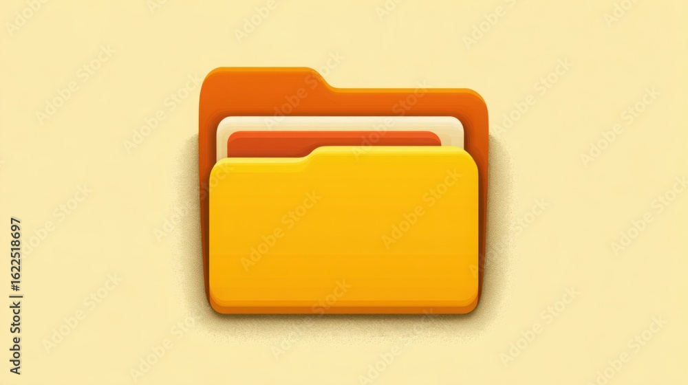 Poster simplistic folder icon representing organized documentation and efficient file management in a profe