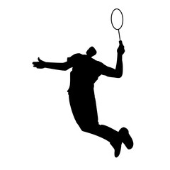 Badminton sport player silhouette