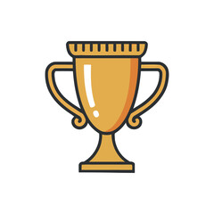 Golden Achievement Trophy Icon with Detailed Design for Awards, Competitions, and Recognition of Excellence and Success