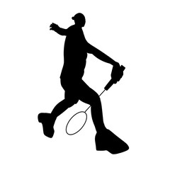 Badminton player silhouette