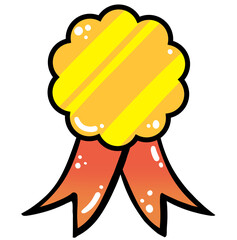 노란색 뱃지 일러스트요소