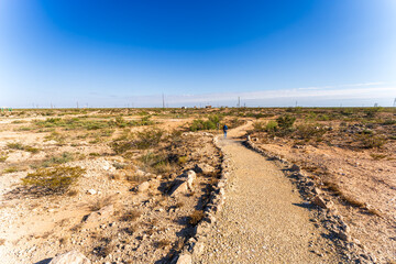 Walkway at Odessa Meteor Crater, Texas, USA