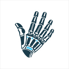 3D Printed Prosthetic Hand Vector Illustration Prosthetic Hand 3D Printed Articulated fingers lightweight frame