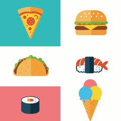 A food illustration icons set