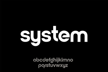 System typeface font set. Letters A-Z.