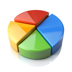 Pie chart icon isolated on transparent background