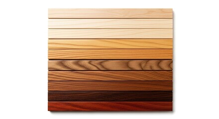 Wood color swatches arranged in a gradient.