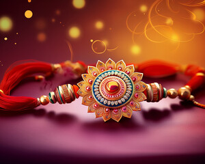 Beautiful colourful Rakhi Indian traditional Festival rakshya Bandhan or Rakhi Festival isolated on white background
