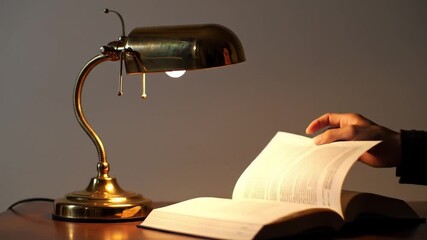 Reading under lamp