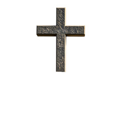  Christian stone cross on the stone isolated on white and transparent background