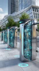 Advanced urban security gates with scanning panel indicators