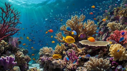 Colorful Marine Life and Lush Coral in Ocean Depths - 2