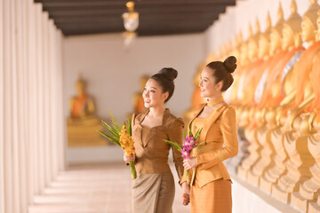 Asian woman wearing laos traditional  ,Thailand