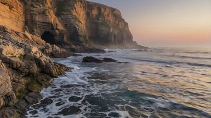 Obraz premium Serene Morning Seascape with Ethereal Atmosphere - 4