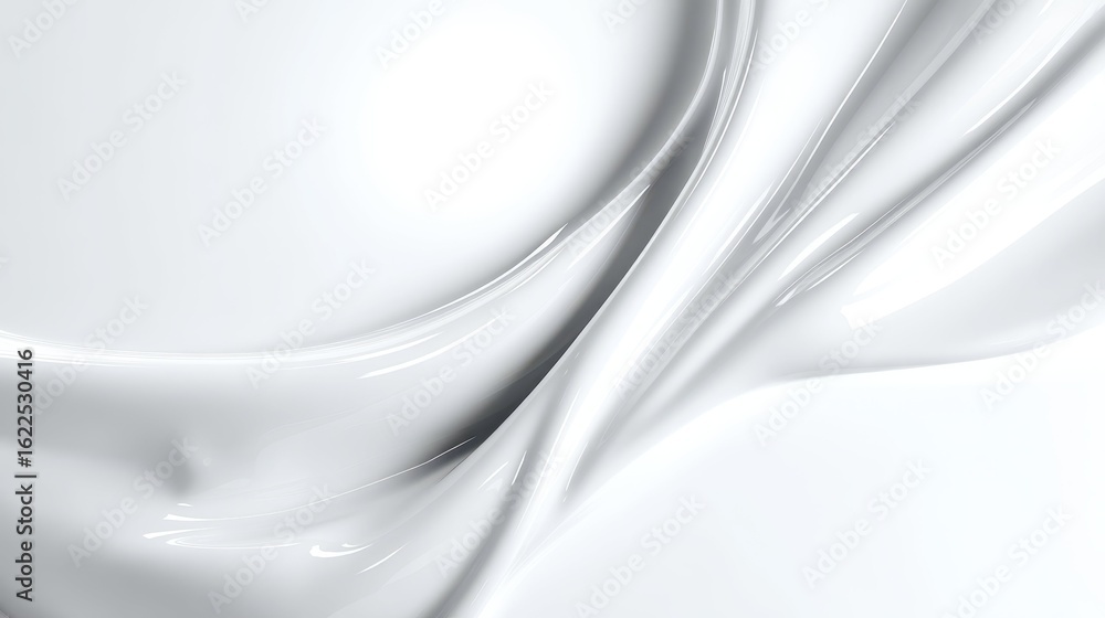 Poster glossy white abstract background with smooth flowing curves