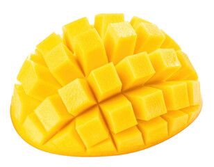 Fresh mango isolated on white and transparent background.
