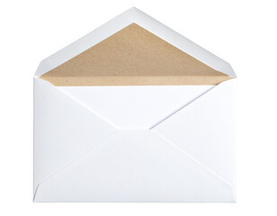 Greeting card with envelope isolated on white and transparent background