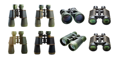 High-Quality Binoculars for Outdoor Activities,PNG set collection, isolated on transparent background