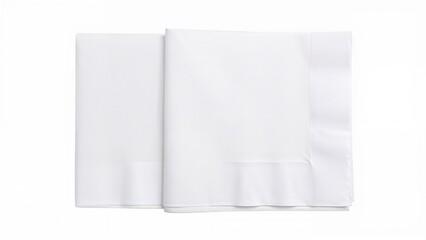 Pair of White Paper Napkins on a Clean White Surface