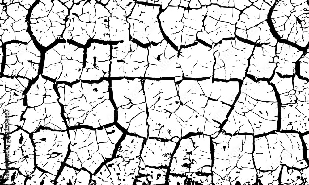 Poster black and white image of cracked surface with angular shapes and intersecting lines creativity and g