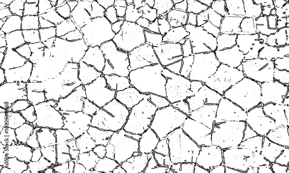 Poster black and white image of cracked surface with angular shapes and intersecting lines creativity and g