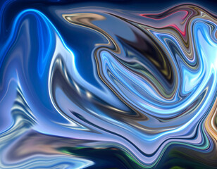 Liquid paint effect abstract trippy background. Blue, white, pink, green, beige, brown