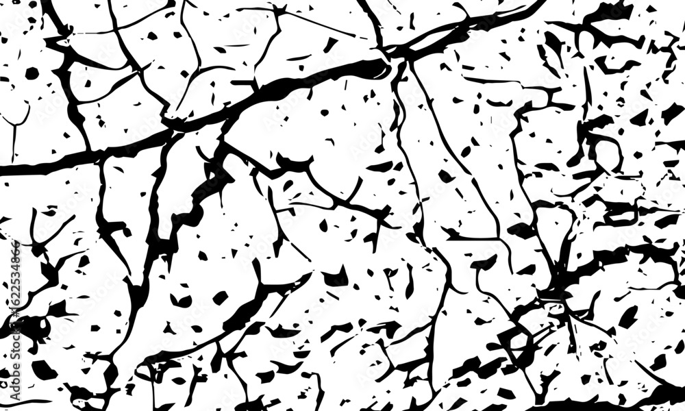 Poster black and white image of cracked surface with angular shapes and intersecting lines creativity and g